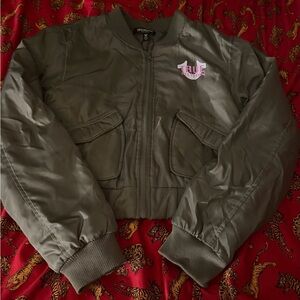 True Religion Khaki Bomber Jacket